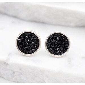 NEW Black Crystal Druzy Earrings | Gold Filled